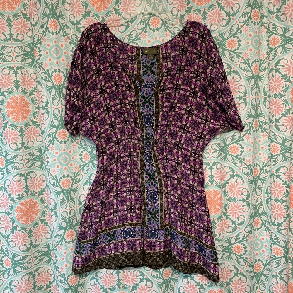 Women’s Fei Patterned Top, Purple, XS